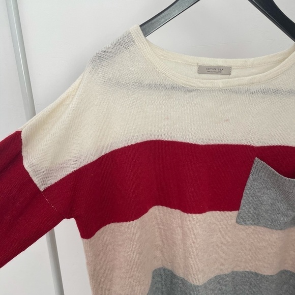 Active USA striped knit sweater NWT large - Picture 4 of 7